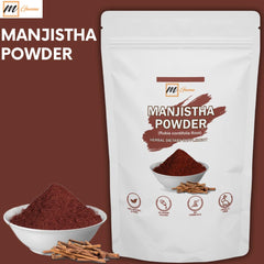 Close-up of Manjistha powder texture for natural skincare blends
