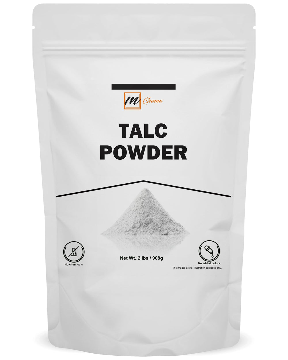 mGanna talc powder packaging for cosmetic use and storage.