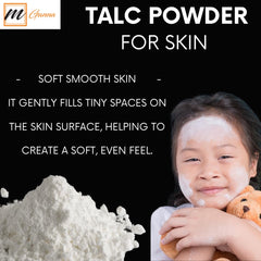 Close-up of mGanna talc powder showing ultra-fine texture.