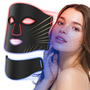 mhpoycd FM-03 LED mask front view for full-face light therapy and wrinkle support.