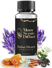 Miami Scents Dubai Desert bottle pour for refined, lasting room fragrance.