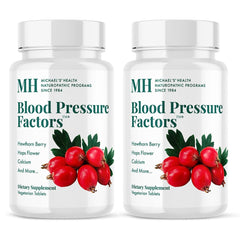 MICHAEL'S Blood Pressure Factors two-pack bottles for convenient daily wellness.