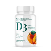 MICHAEL'S D3 K2 apricot-chewable tablet supports bone health.