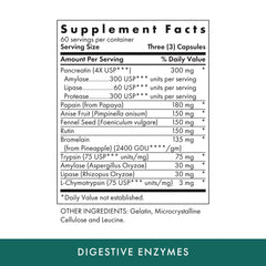 Michaels Digestive Enzymes capsules pouring, convenient intake with meals.