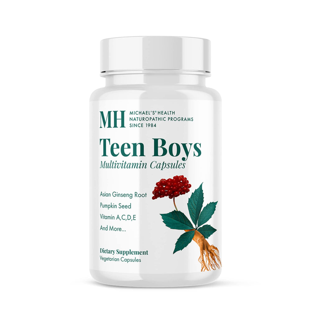 MICHAEL'S Health Teen Boys Multivitamin bottle pour supports daily energy for active teens.