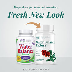 MICHAEL'S Water Balance Factors bottle beside measuring cup highlighting kidney support idea.