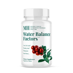 MICHAEL'S Water Balance Factors bottle with tablets supports hydration balance.