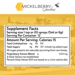 Mickelberry Gardens apple cider vinegar honey mix in a glass ready for relaxing tea.