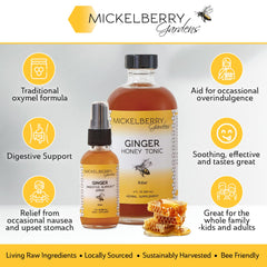Mickelberry Gardens ginger honey shot glass for a quick wellness boost.