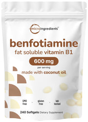 Micro Ingredients benfotiamine softgels front bottle for daily energy support