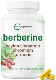 Micro Ingredients berberine HCl with cinnamon and turmeric bottle pour supports daily wellness