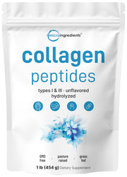 Micro Ingredients Bovine Collagen Powder 1 lb bottle suitable for daily use