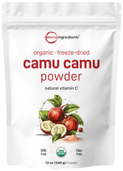 Micro Ingredients camu camu powder packaging front showing organic label