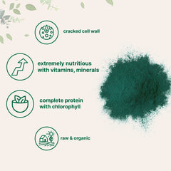 Micro Ingredients chlorella powder scoop highlights easy daily vegan nutrition.