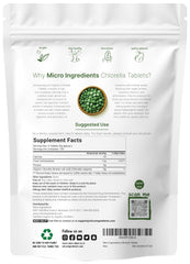 Micro Ingredients chlorella tablets close-up highlighting broken cell wall for nutrient density