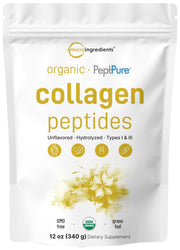 Micro Ingredients collagen peptides powder tub with neutral blend for daily drinks.