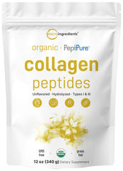 Micro Ingredients collagen peptides powder tub with neutral blend for daily drinks.