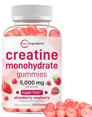 Micro Ingredients Creatine Monohydrate Gummies bottle shown for convenient daily energy support