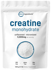 Micro Ingredients Creatine Monohydrate powder bag ready for easy mixing in drinks