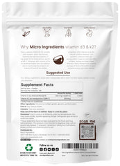 Micro Ingredients D3 K2 softgels closeup for easy swallowing