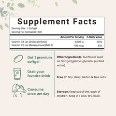 Close-up of D3 K2 softgels inside the bottle for easy swallowing.