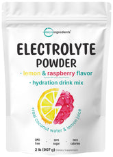Micro Ingredients Electrolyte Powder bag in lemon-raspberry flavor for hydration on the go