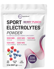 Micro Ingredients Electrolytes Powder Berry Punch tub for hydration during workouts
