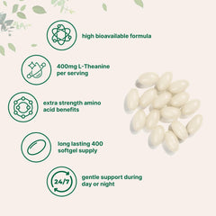 Micro Ingredients L-Theanine softgel capsule with coconut oil illustrating high absorption