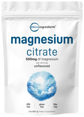 Micro Ingredients Magnesium Citrate Powder bottle for easy daily supplementation.