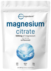 Micro Ingredients Magnesium Citrate Powder bottle for easy daily supplementation.