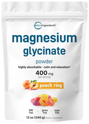 Micro Ingredients magnesium powder 12oz pouch for easy daily use and high absorption.