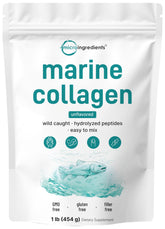 Micro Ingredients marine collagen powder in a jar, smooth powder for easy mixing