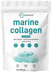 Micro Ingredients marine collagen powder in a jar, smooth powder for easy mixing
