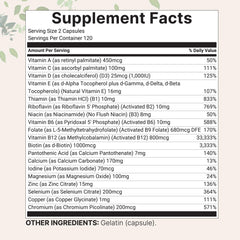 Micro Ingredients methylated multivitamin capsules pour illustrates easy on-the-go support.
