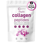 Micro Ingredients multi-collagen powder bottle ready to mix into beverages for daily wellness.
