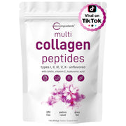 Micro Ingredients multi-collagen powder bottle ready to mix into beverages for daily wellness.