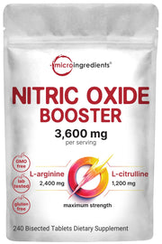 Micro Ingredients Nitric Oxide bottle front view for gym performance support