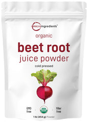 Micro Ingredients organic beet root juice powder 1 lb pack for easy supplementation