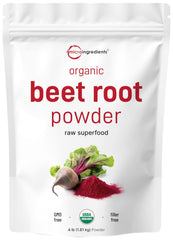 Micro Ingredients organic beet root powder in bulk packaging for long-term use.