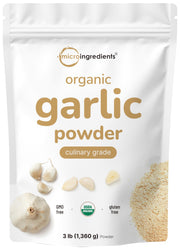 Micro Ingredients Organic Garlic Powder bulk pack for long-term seasoning.