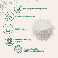Micro Ingredients Organic Inulin Powder canister ready to mix into yogurt or smoothies