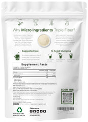 Micro Ingredients Organic Triple Fiber Powder measuring scoop for easy portion control