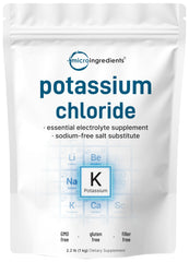 Micro Ingredients potassium chloride powder 1kg ready for hydration and mineral balance.