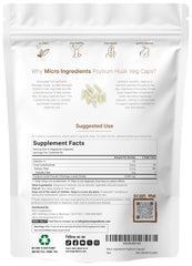 Micro Ingredients psyllium husk capsules closeup showing smooth capsules for easy daily fiber.