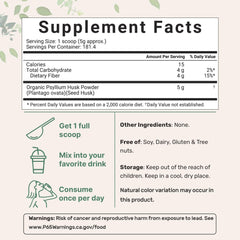 Micro Ingredients psyllium husk powder with scoop demonstrates simple measurement