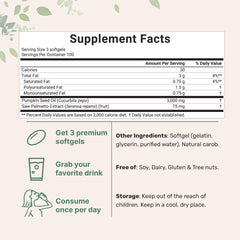 Micro Ingredients pumpkin seed oil with saw palmetto softgels, a convenient dual nutrient blend.