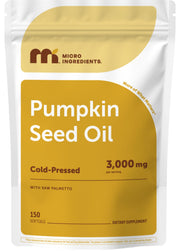 Micro Ingredients pumpkin seed oil softgel bottle highlights essential fatty acids for daily wellness.