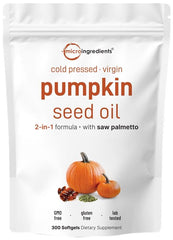 Micro Ingredients pumpkin seed oil softgels bottle for daily essential fatty acids