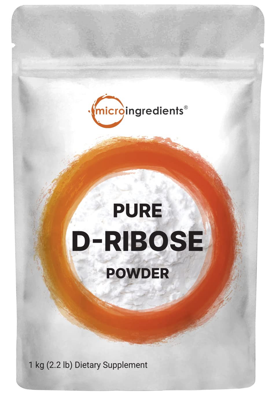 Micro Ingredients Pure D Ribose Powder 1kg tub shown for easy daily use