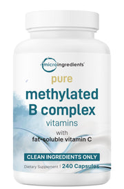 Micro Ingredients Pure Methylated B Complex bottle front highlights complete daily vitamin blend